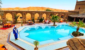 swiming pool in morocco desert