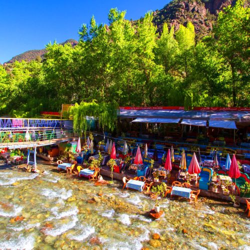 restaurant in ourika river bank