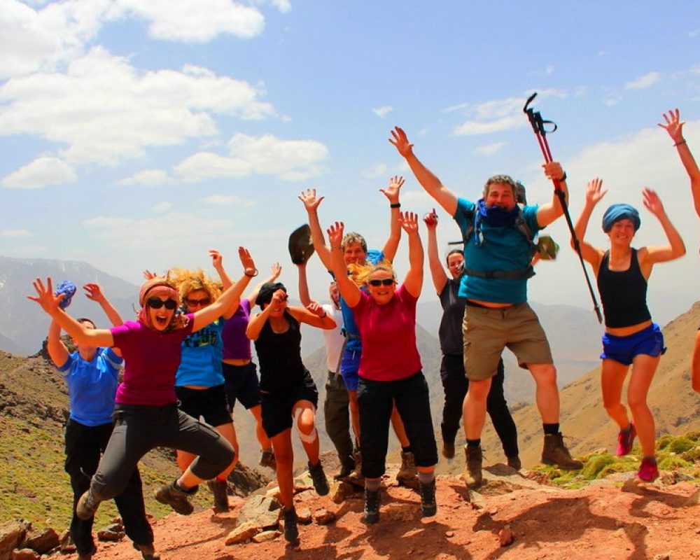 tourists enjoying morocco trek