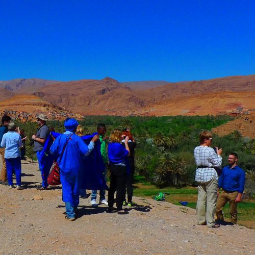 tourists taking photos in tinghir oasis